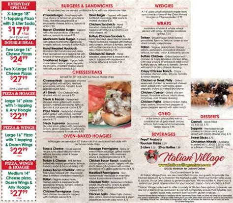 Drop in and try it if in the. . Italian village pizza ebensburg menu